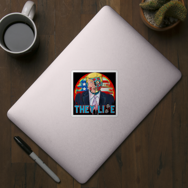 Trump Alien Skull Face Political Parody Cartoon Zombie Trump by Trendy Black Sheep